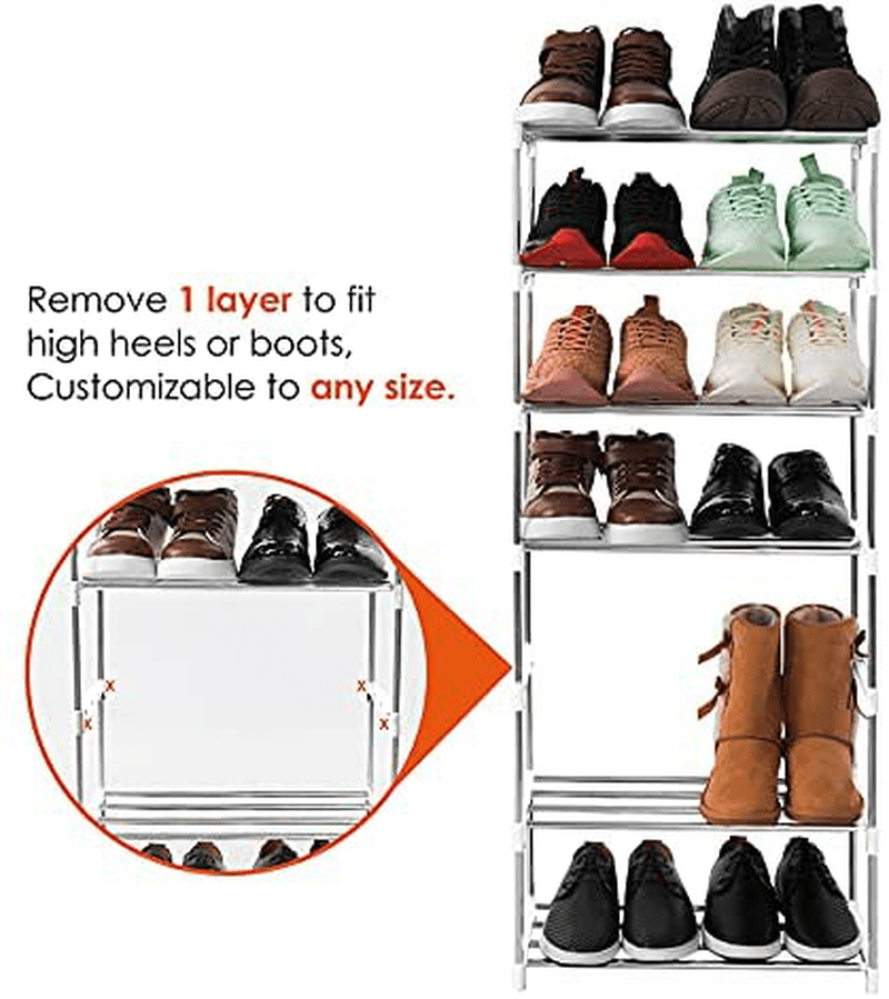Xerhnan 4-Tier Stackable Small Shoe Rack, Lightweight Shoe Shelf Storage Organizer for Entryway, Hallway and Closet(White) Furniture > Cabinets & Storage > Armoires & Wardrobes Xerhnan   