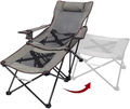 XGEAR 2 in 1 Camping Chair with Footrest Recliner Folding Chaise Lounge Chair (Footrest Can Transform to Side Table) Extra Stable, for Beach, Fishing, Picnics, Hiking Sporting Goods > Outdoor Recreation > Camping & Hiking > Camp Furniture Xgear Army Green  