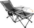 XGEAR 2 in 1 Folding Camping Chair Portable Lounge Chair with Detachable Table for Camping Fishing Beach and Picnics