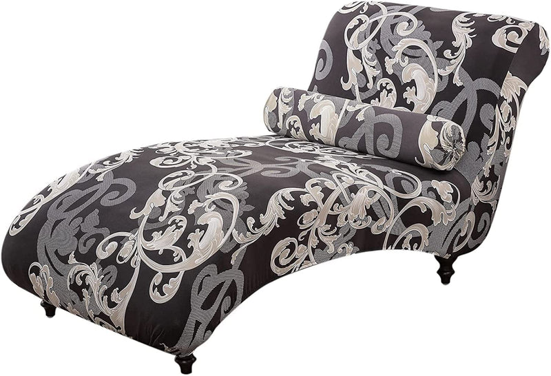 XIBAI Chaise Lounge Cover Armless Longue Slipcover Stretch Printed Recliner Sofa Covers for Living Room #12 One Size