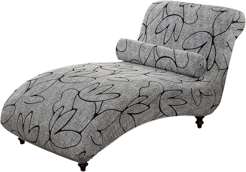 XIBAI Chaise longue couverture sans bras Longue housse extensible imprimé canapé inclinable couvre pour salon #12 taille unique