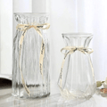 XILEI Glass Vases for Flowers,Grey Vases Set of 2 ，Flower Vase Decorative for Home Decor, Desk Placement and Gift (A2) Home & Garden > Decor > Vases XILEI Clear XILEI-B 