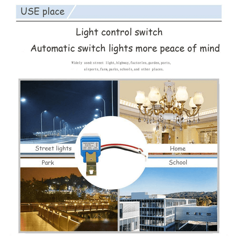 Ximimark 3Pcs 12V 10A Light Sensor Switch Auto On Off Dusk Sensor Night Light Sensor Twilight Switch Home & Garden > Lighting Accessories > Lighting Timers Ximimark   