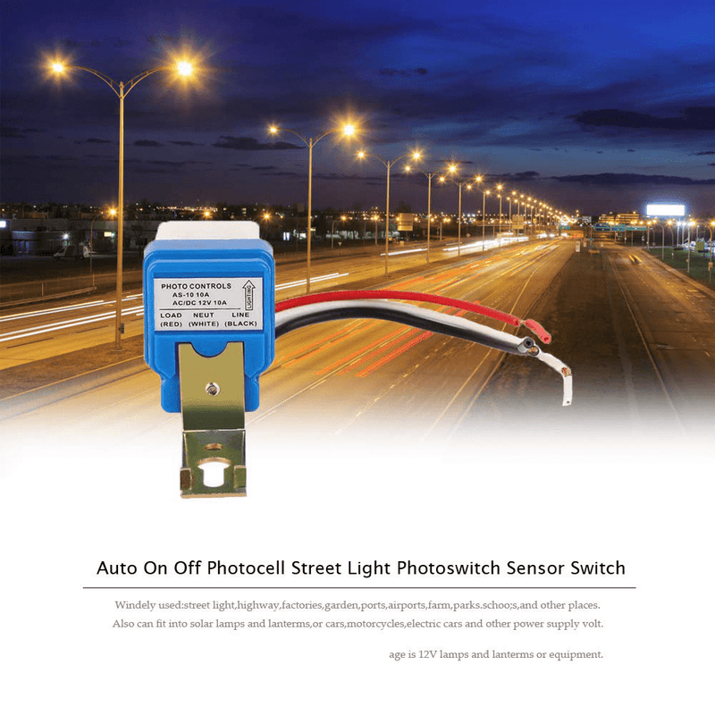 Ximimark 3Pcs 12V 10A Light Sensor Switch Auto On Off Dusk Sensor Night Light Sensor Twilight Switch