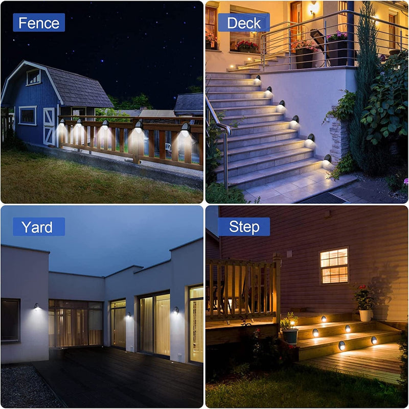 XINREE Solar Lights Outdoor Deck Lights, Solar Powered Fence Lights Outdoor Step Stair Lights,Solar Deck Lights Outdoor Waterproof Lamps for Wall Porch Pool Front Door Yard Stairs (8Pack X 10LED) Home & Garden > Lighting > Lamps XINREE   