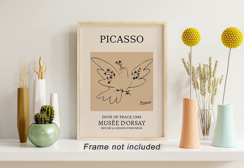 XINTANG 6 Piece Famous Art Canvas Posters Picasso Dove Henri Matisse William Morris Flower Market Andy Warhol Sunset Gallery Wall Mid Century Abstract Minimalist Room Aesthetic Decor Prints Painting Home & Garden > Decor > Artwork > Posters, Prints, & Visual Artwork XINTANG   