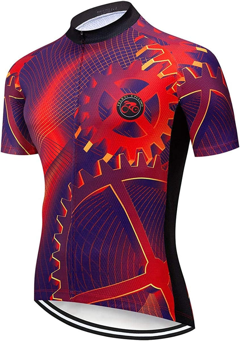 Xinzechen Men'S Bicycle Jersey Polyester Short Sleeve Sporting Goods > Outdoor Recreation > Cycling > Cycling Apparel & Accessories Weimostar Gear Red 69 Chest 47.2"-49"=Size 4XL 
