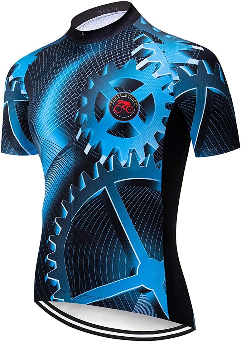 Xinzechen Men'S Bicycle Jersey Polyester Short Sleeve Sporting Goods > Outdoor Recreation > Cycling > Cycling Apparel & Accessories Weimostar Gear Blue 71 Chest 32.3"-35.4"=Tag S 