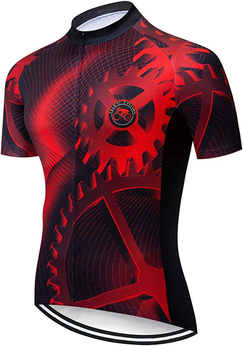 Xinzechen Men'S Bicycle Jersey Polyester Short Sleeve Sporting Goods > Outdoor Recreation > Cycling > Cycling Apparel & Accessories Weimostar Gear Red Chest 47.2"-49"=Size 4XL 