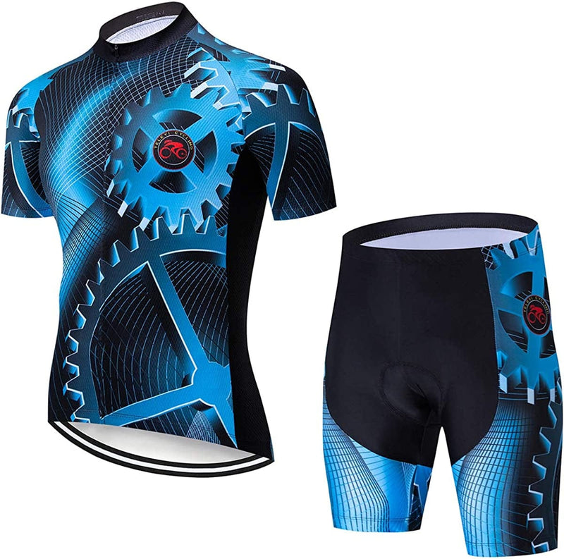 Xinzechen USA Men'S Cycling Short Sleeve Jersey Padded Shorts Set Sporting Goods > Outdoor Recreation > Cycling > Cycling Apparel & Accessories Weimostar Jerseys Your Chest 42.5"-44.9"=Tag XXL 