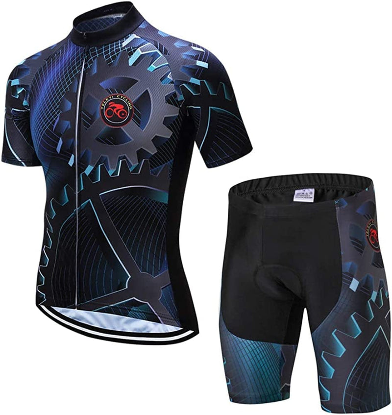 Xinzechen USA Men'S Cycling Short Sleeve Jersey Padded Shorts Set Sporting Goods > Outdoor Recreation > Cycling > Cycling Apparel & Accessories Weimostar Biking Your Chest 37.8"-40.2"=Tag L 