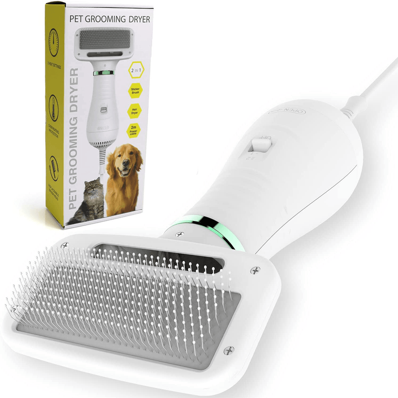 Xinzs Pet Hair Dryer, Portable & Quiet Dog Grooming with Slicker Brush, 2 Heating Settings for Small and Medium Cat Dog Animals & Pet Supplies > Pet Supplies > Cat Supplies Xinzs Default Title  