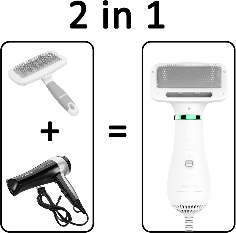 Xinzs Pet Hair Dryer, Portable & Quiet Dog Grooming with Slicker Brush, 2 Heating Settings for Small and Medium Cat Dog Animals & Pet Supplies > Pet Supplies > Cat Supplies Xinzs   
