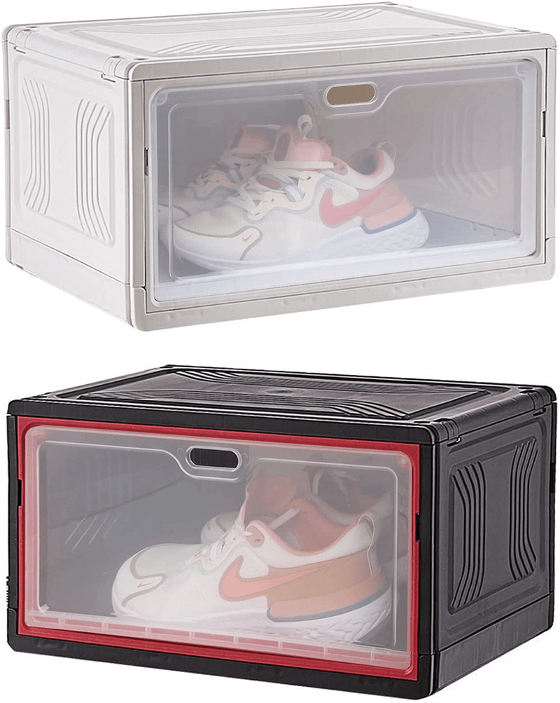 Xishuai Modern White Style Detachable Transparent Plastic Shoe Storage Boxes Stackable,Closet Storage Boxes Bins for Shoes, Container for Organizing Men'S and Women'S Shoes, Sandals, Wedges, Flats, Heels,Etc.