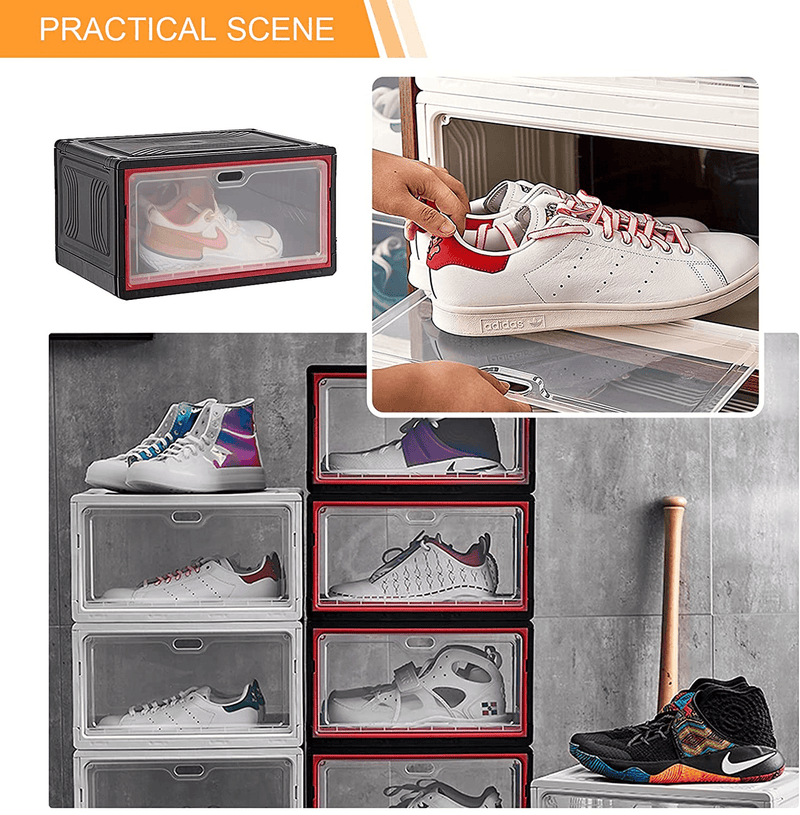 Xishuai Modern White Style Detachable Transparent Plastic Shoe Storage Boxes Stackable,Closet Storage Boxes Bins for Shoes, Container for Organizing Men'S and Women'S Shoes, Sandals, Wedges, Flats, Heels,Etc. Furniture > Cabinets & Storage > Armoires & Wardrobes XiSHUAi   
