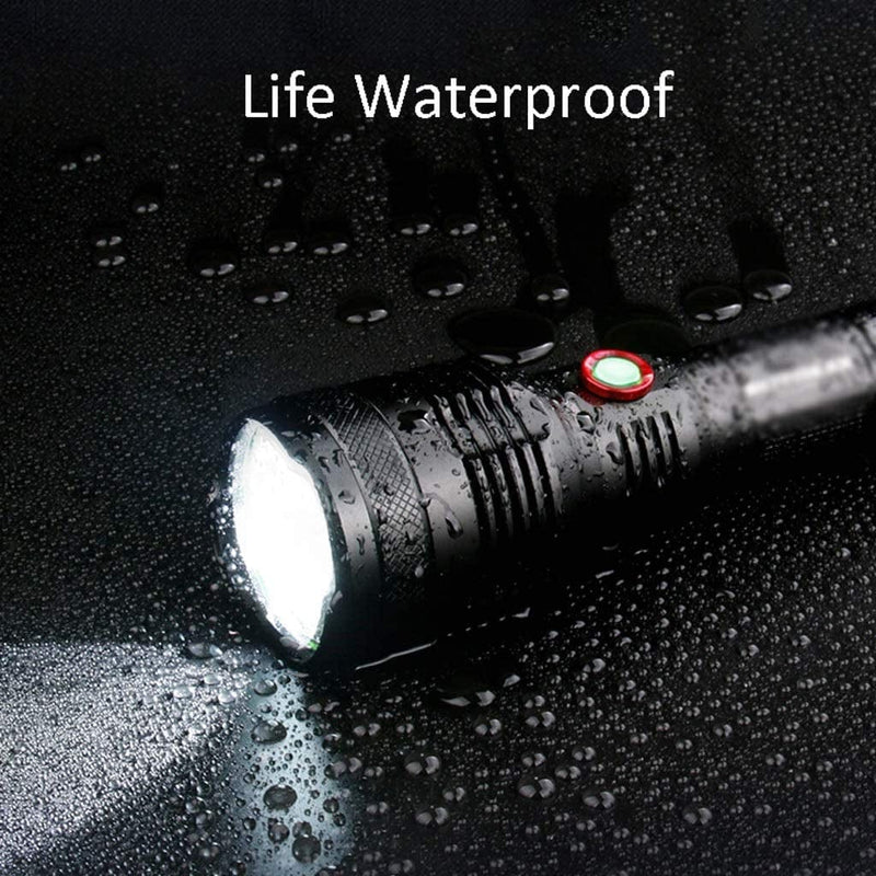 XIWALAI Headlamps for Adults Camping LED Torches LED Handheld Flashlight Super Bright Rechargeable Powerful Portable Torch Light Pocket Light Camping Lights (Color : Black) Hardware > Tools > Flashlights & Headlamps > Flashlights XIWALAI   