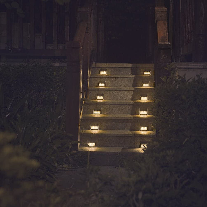 XLUX [Warm Light] Solar Lights for Steps Decks Pathway Yard Stairs Fences, LED Lamp, Outdoor Waterproof, 6 Pack Home & Garden > Lighting > Lamps IAGtek Warm Light 6 Pack 