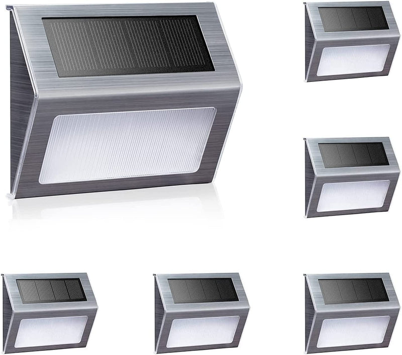 XLUX [Warm Light] Solar Lights for Steps Decks Pathway Yard Stairs Fences, LED Lamp, Outdoor Waterproof, 6 Pack Home & Garden > Lighting > Lamps IAGtek   
