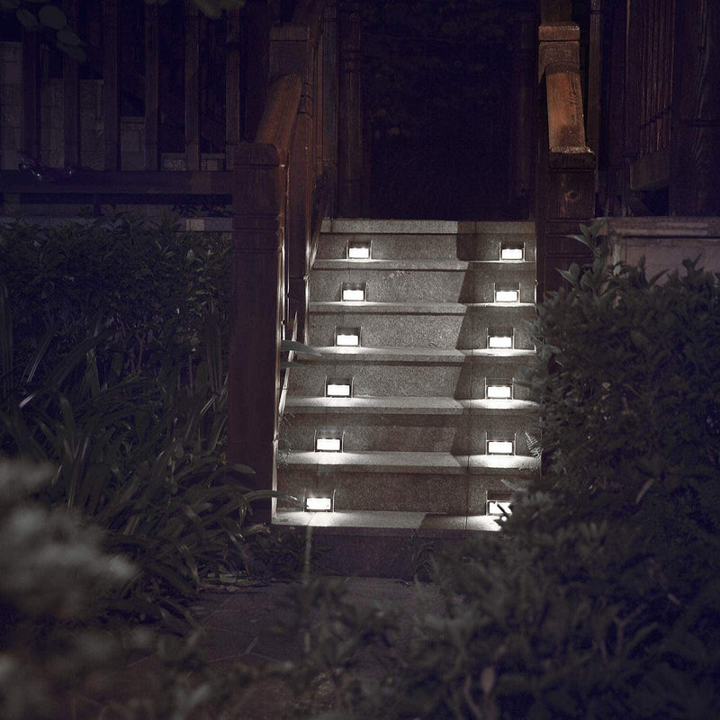 XLUX [Warm Light] Solar Lights for Steps Decks Pathway Yard Stairs Fences, LED Lamp, Outdoor Waterproof, 6 Pack Home & Garden > Lighting > Lamps IAGtek White Light 6 Pack 