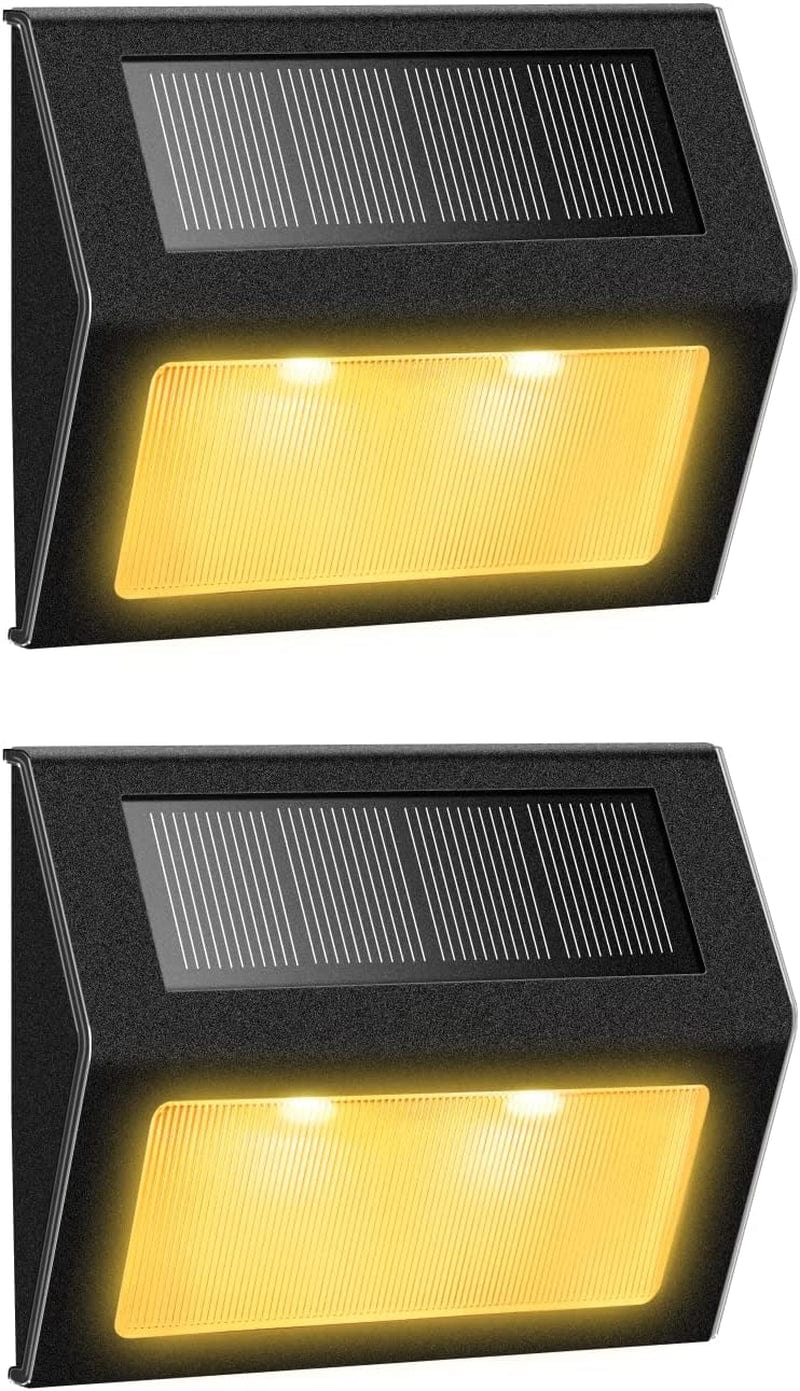 XLUX [Warm Light] Solar Lights for Steps Decks Pathway Yard Stairs Fences, LED Lamp, Outdoor Waterproof, 6 Pack Home & Garden > Lighting > Lamps IAGtek Black Metal Case-warm Light 2 Pack 