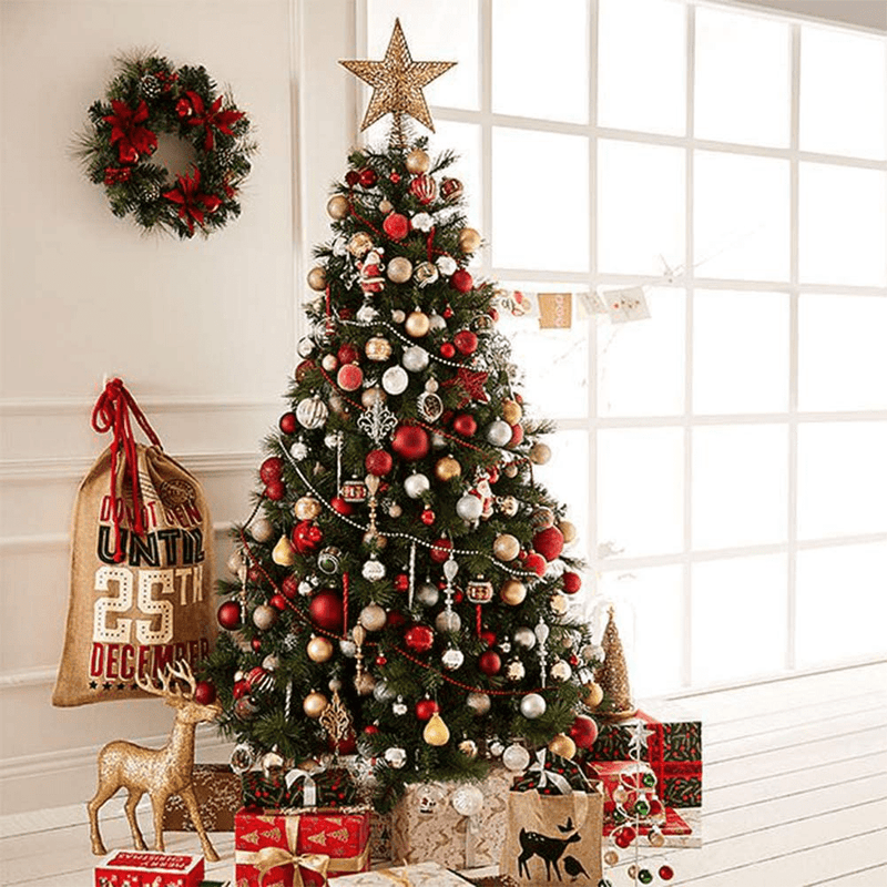 XmasExp 6 FT Artificial Christmas Pine Tree Easy Assembly with Foldable Solid Metal Stand, Perfect for Indoor and Outdoor Holiday Decoration