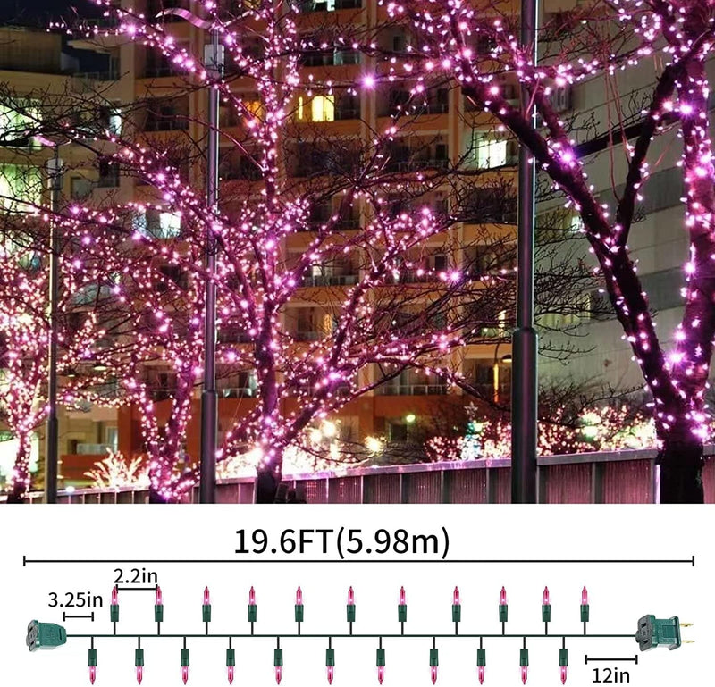 XMASLAND Ultra-Bright Connectable Pink Christmas Light Set 100 Count 19.6 Feet Incandescent Bulb Mini String Light for Indoor Outdoor Christmas Tree Garland Wedding Garden Holiday Party Festival Decor Home & Garden > Lighting > Light Ropes & Strings XMASLAND   