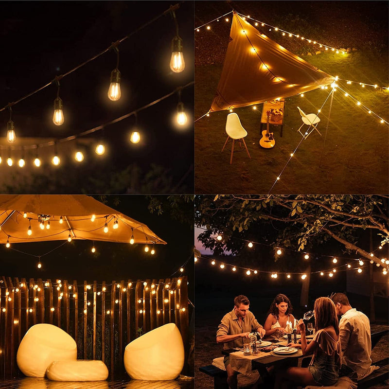 XMCOSY+ Outdoor String Lights, 98 Ft Smart Patio Lights LED String Lights, 30 Dimmable Edison Shatterproof Bulbs, Wifi Control, Work with Alexa, Waterproof String Lights for outside Bistro Porch Home & Garden > Lighting > Light Ropes & Strings XMCOSY+   