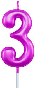 XNOVA 3rd Birthday Candle Three Years Purple Happy Birthday Number 3 Candles for Cake Topper Decoration for Party Kids Adults Numeral 30 23 37 33 13 Home & Garden > Decor > Home Fragrances > Candles XNOVA Number 3  