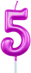 XNOVA 3rd Birthday Candle Three Years Purple Happy Birthday Number 3 Candles for Cake Topper Decoration for Party Kids Adults Numeral 30 23 37 33 13 Home & Garden > Decor > Home Fragrances > Candles XNOVA Number 5  