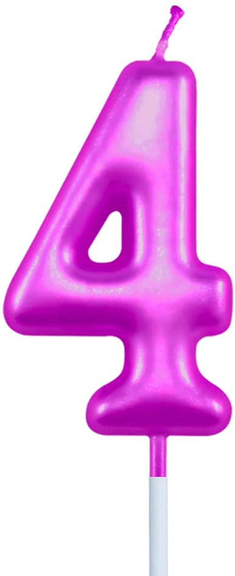 XNOVA 3rd Birthday Candle Three Years Purple Happy Birthday Number 3 Candles for Cake Topper Decoration for Party Kids Adults Numeral 30 23 37 33 13 Home & Garden > Decor > Home Fragrances > Candles XNOVA Number 4  