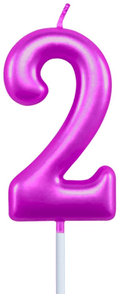 XNOVA 3rd Birthday Candle Three Years Purple Happy Birthday Number 3 Candles for Cake Topper Decoration for Party Kids Adults Numeral 30 23 37 33 13 Home & Garden > Decor > Home Fragrances > Candles XNOVA Number 2  