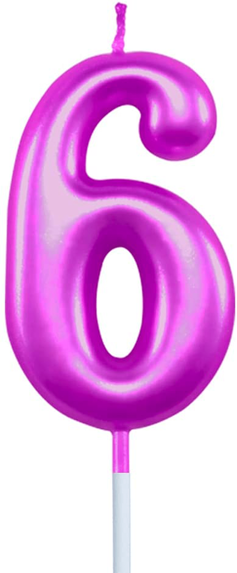 XNOVA 3rd Birthday Candle Three Years Purple Happy Birthday Number 3 Candles for Cake Topper Decoration for Party Kids Adults Numeral 30 23 37 33 13 Home & Garden > Decor > Home Fragrances > Candles XNOVA Number 6  
