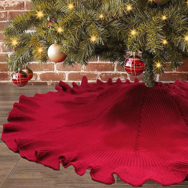 XWQ 122Cm round Acrylic Christmas Tree Skirt Holiday Festival Party Decor Carpet Mat Home & Garden > Decor > Seasonal & Holiday Decorations > Christmas Tree Skirts XWQ   