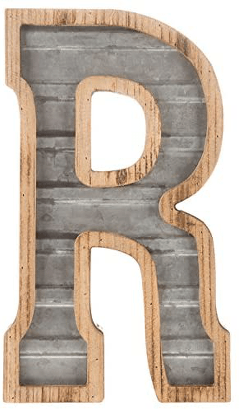 XXL 14" Galvanized Metal and Wood Industrial Home and Business Wall Letters Monogram Letter H Home & Garden > Decor > Artwork > Sculptures & Statues Generic R  