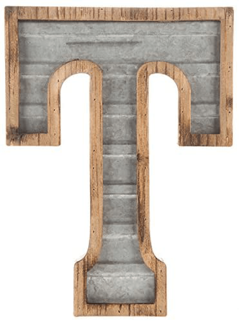 XXL 14" Galvanized Metal and Wood Industrial Home and Business Wall Letters Monogram Letter H Home & Garden > Decor > Artwork > Sculptures & Statues Generic T  