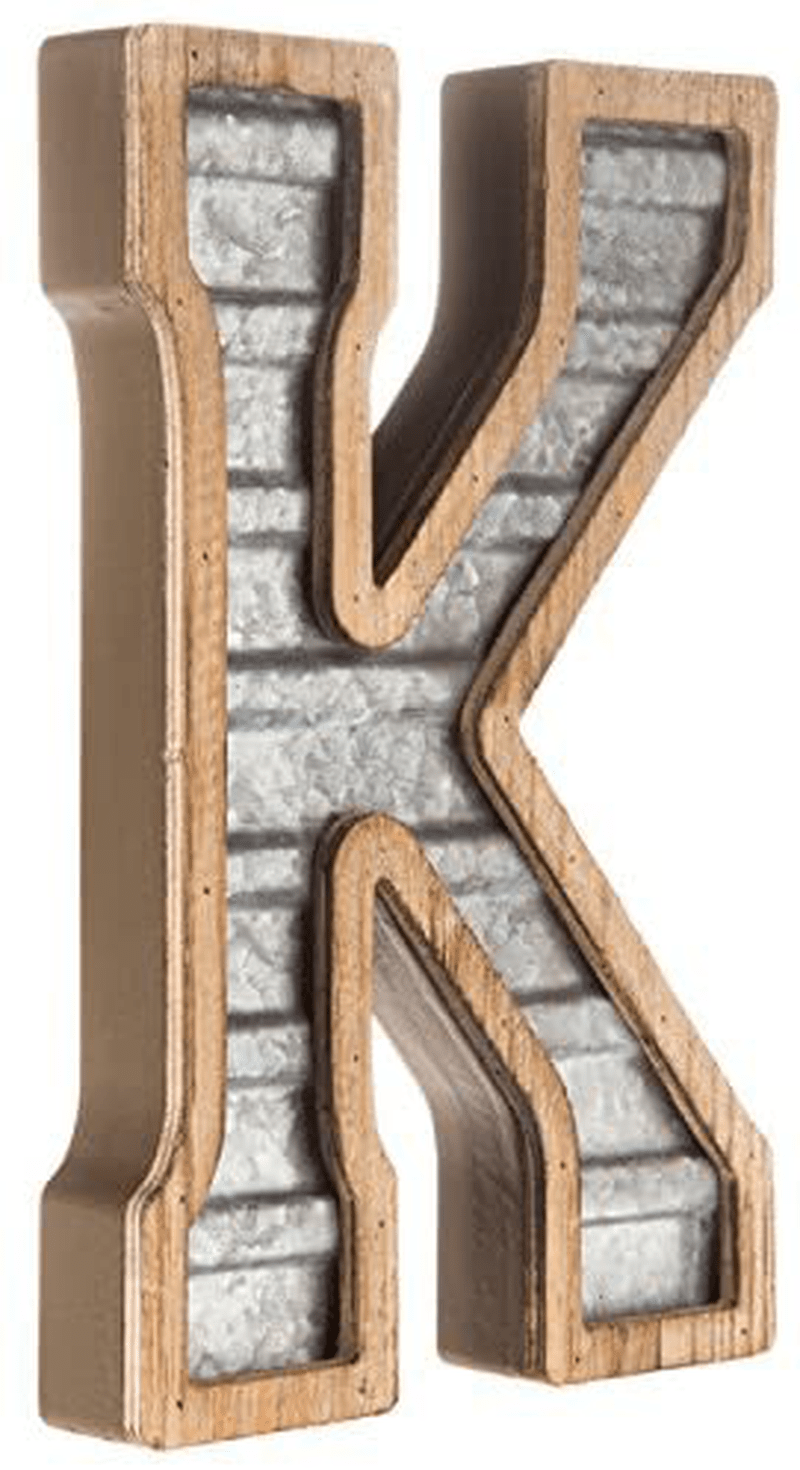 XXL 14" Galvanized Metal and Wood Industrial Home and Business Wall Letters Monogram Letter H Home & Garden > Decor > Artwork > Sculptures & Statues Generic K  