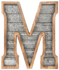 XXL 14" Galvanized Metal and Wood Industrial Home and Business Wall Letters Monogram Letter H Home & Garden > Decor > Artwork > Sculptures & Statues Generic M  