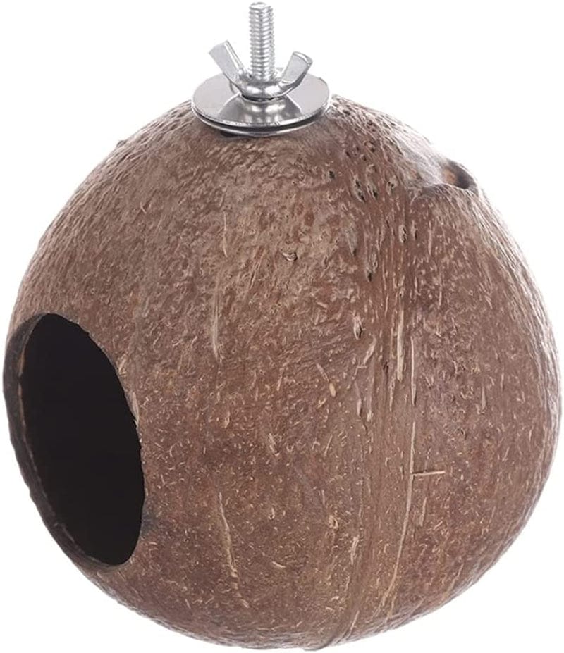 XXSLY Creative Birdcage Bird Nest Birdhouse Grass Handwoven Bird Nest Coconut Shell House Resting Breeding Place for Parrots Natural Bird Cage Bird Cage Accessories (Color : White,Transparent,Brown) Animals & Pet Supplies > Pet Supplies > Bird Supplies > Bird Cages & Stands XXSLY   