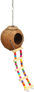XXSLY Creative Birdcage Coconut Shell Bird Cages with Climb Ladder House Cage Nest Hanging Toys for Parrot Parakeet Lovebird Finch Canary Bird Cage Accessories (Color : Polish) Animals & Pet Supplies > Pet Supplies > Bird Supplies > Bird Cages & Stands XXSLY Polish  
