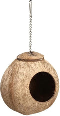 XXSLY Creative Birdcage Coconut Shell Bird Cages with Climb Ladder House Cage Nest Hanging Toys for Parrot Parakeet Lovebird Finch Canary Bird Cage Accessories (Color : Polish) Animals & Pet Supplies > Pet Supplies > Bird Supplies > Bird Cages & Stands XXSLY No Polish with Ladde  