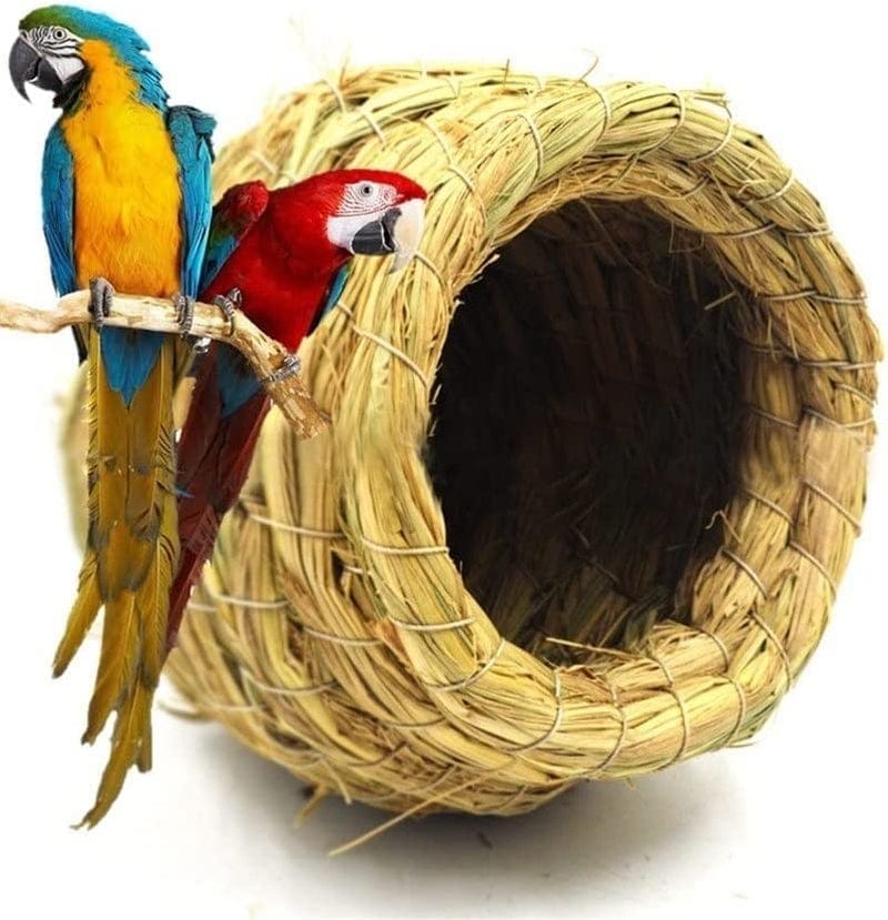 XXSLY Creative Birdcage Handmade Straw Bird Nest Pigeon Bird House Parrot Nest Bird Cage Warm Pet Bedroom Courtyard Bird Cages Adornment Bird Cage Accessories Animals & Pet Supplies > Pet Supplies > Bird Supplies > Bird Cages & Stands XXSLY   