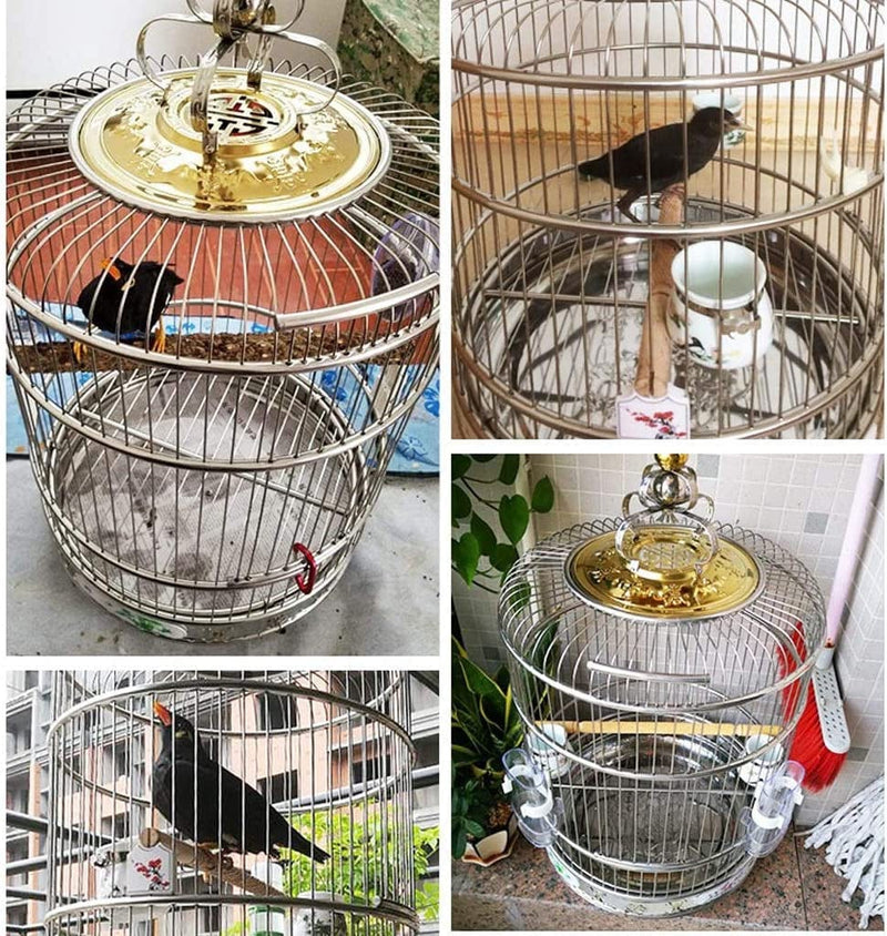XXSLY Creative Birdcage round Hollow Bird Nest Stainless Steel Hanging Bird Cage Parrot Canary Small Animal Bird Cage Perched Bird Cage Accessories (Size : M) Animals & Pet Supplies > Pet Supplies > Bird Supplies > Bird Cages & Stands XXSLY   