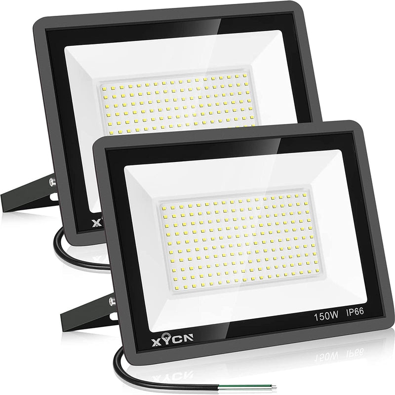 XYCN 150W LED Flood Light Outdoor,2 Pack 15500LM Super Bright Security Light,Ip66 Waterproof Outdoor Floodlight,5000K Daylight White LED Exterior Light for Basketball Court, Stadium, Playground Home & Garden > Lighting > Flood & Spot Lights XYCN 150W LED Flood Light 2pack  