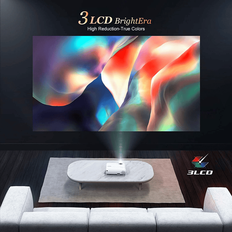 YABER V2 WiFi Mini Projector 7000L [Projector Screen Included] Full HD 1080P and 200" Supported, Portable Wireless Mirroring Projector for iOS/Android/TV Stick/PS4/PC Home & Outdoor (White) Electronics > Video > Projectors YABER   