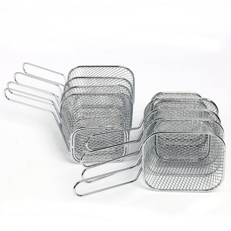 Yaekoo 8Pcs Mini Mesh Wire French Fry Chips Baskets Net Strainer Kitchen Cooking Tools