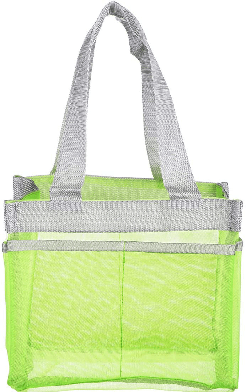 Yaelodesign Shower Caddy Portable Bathroom Mesh Tote Organizer with 7 Storage Compartments Green