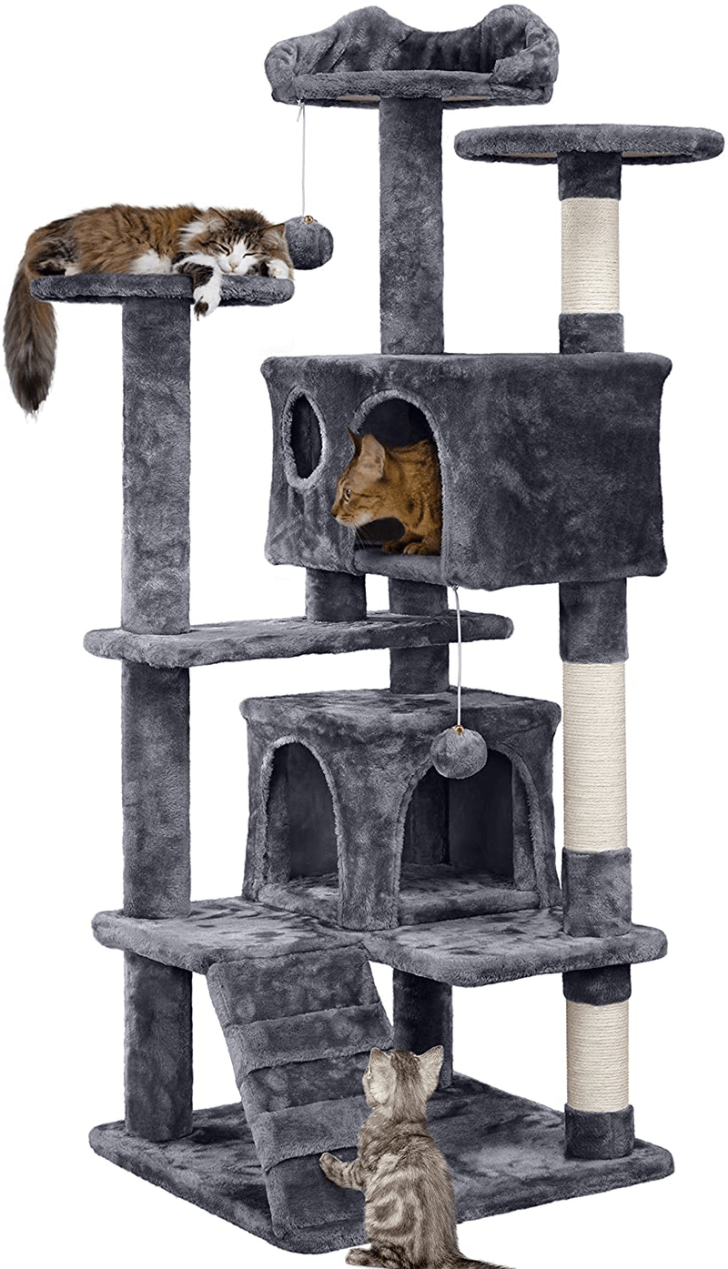 Yaheetech 54In Cat Tree Tower Condo Furniture Scratch Post for Kittens Pet House Play Animals & Pet Supplies > Pet Supplies > Cat Supplies > Cat Beds Yaheetech Gray 54in 