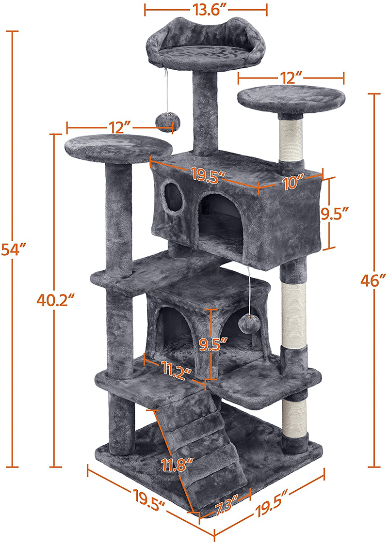 Yaheetech 54In Cat Tree Tower Condo Furniture Scratch Post for Kittens Pet House Play Animals & Pet Supplies > Pet Supplies > Cat Supplies > Cat Beds Yaheetech   