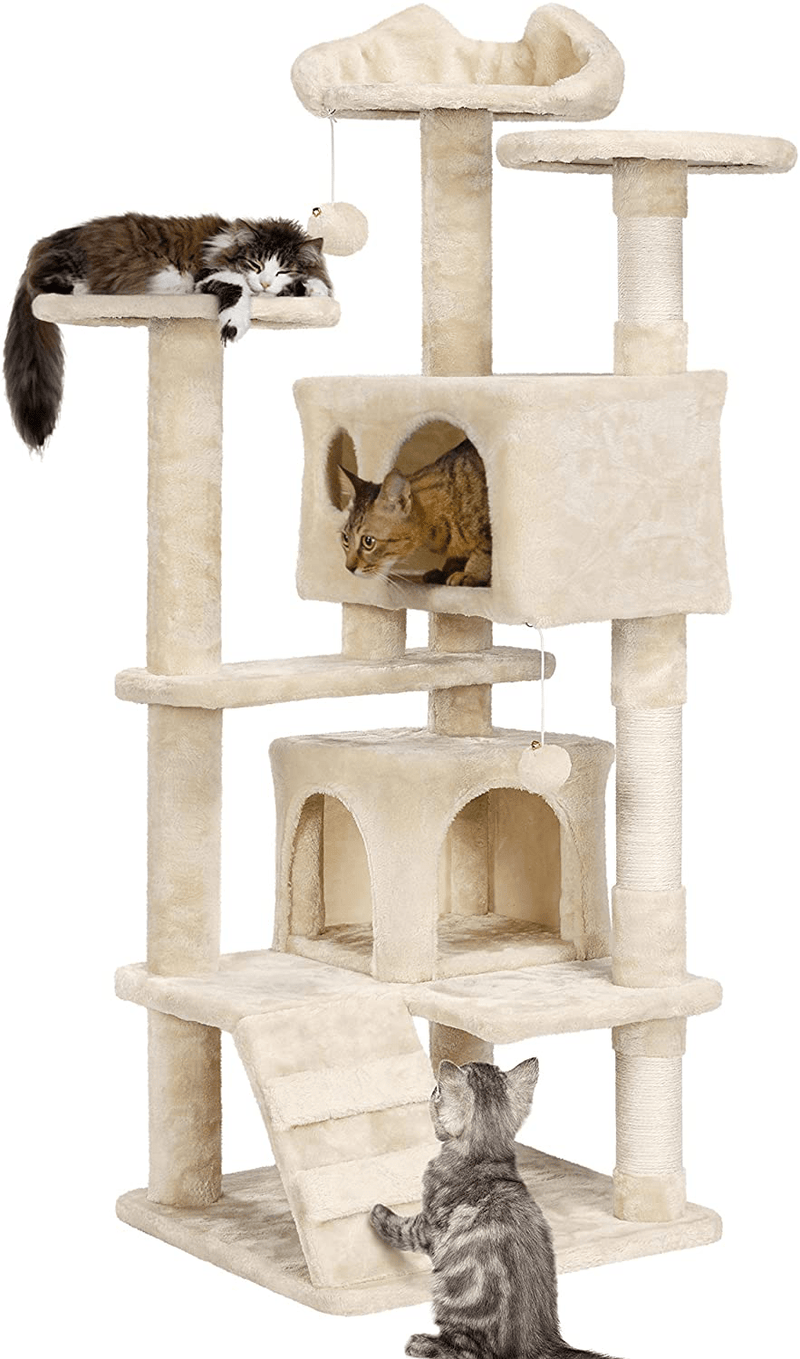 Yaheetech 54In Cat Tree Tower Condo Furniture Scratch Post for Kittens Pet House Play Animals & Pet Supplies > Pet Supplies > Cat Supplies > Cat Beds Yaheetech Beige 54in 