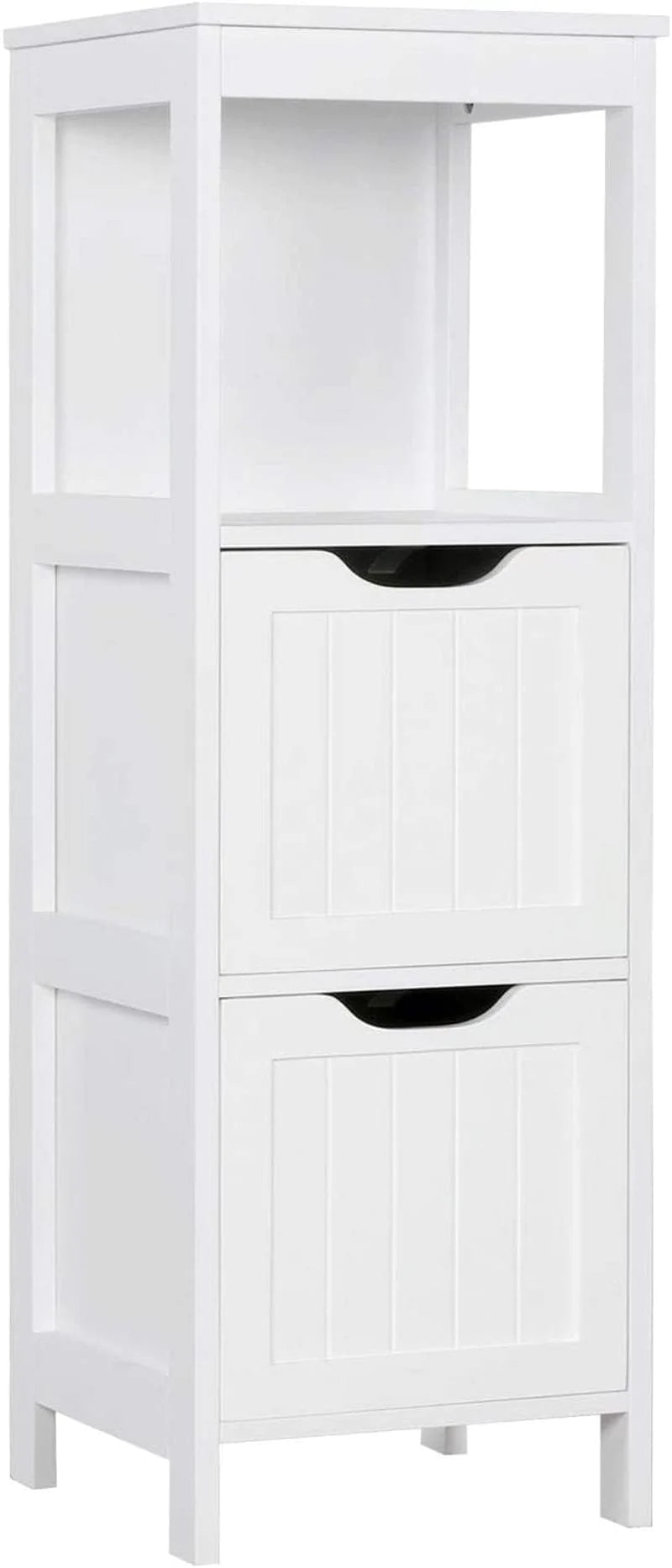 Yaheetech Bathroom Floor Cabinet, Wooden Storage Cabinet with 2 Drawers, Multifunctional Side Organizer Rack Stand Table, White Home & Garden > Household Supplies > Storage & Organization Yaheetech White  